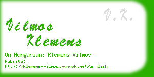 vilmos klemens business card